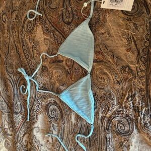 Frankie's Bikinis Light Blue Triangle Bikini Top